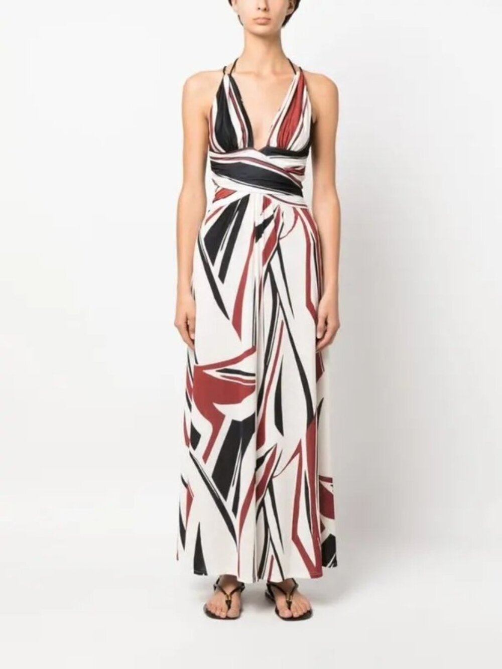 ba&sh Joas Maxi Dress in Abstrict Swirl Medium Womens long Jersey